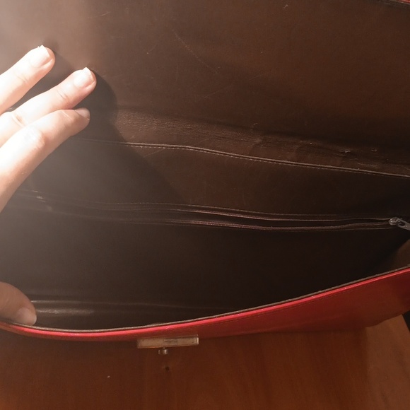 Hartman By Sharif Vintage Elegant Red Leather Briefcase - Picture 13 of 14